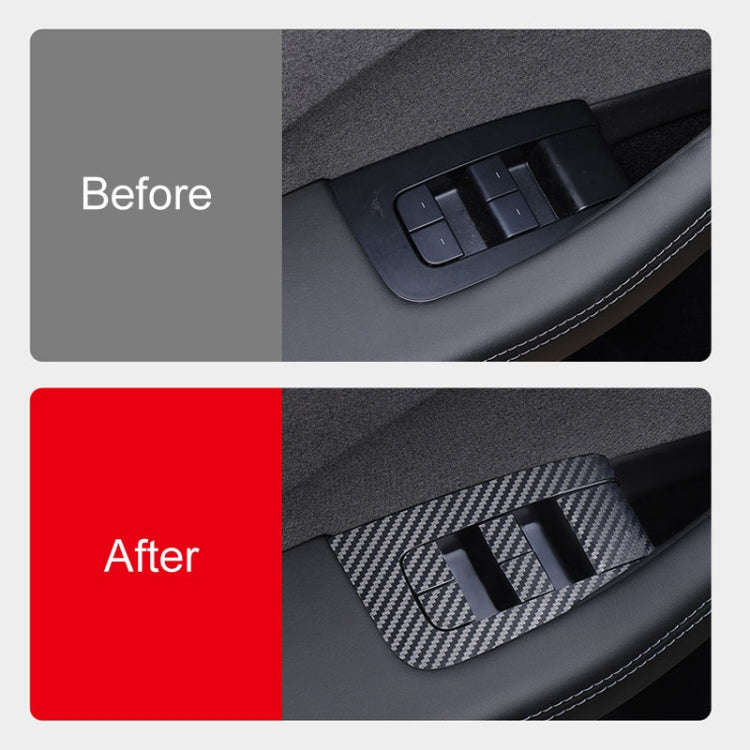 4pcs /Set For Tesla Model 3 Lift Window Button Sticker Car Interior, Style: Starry Line
