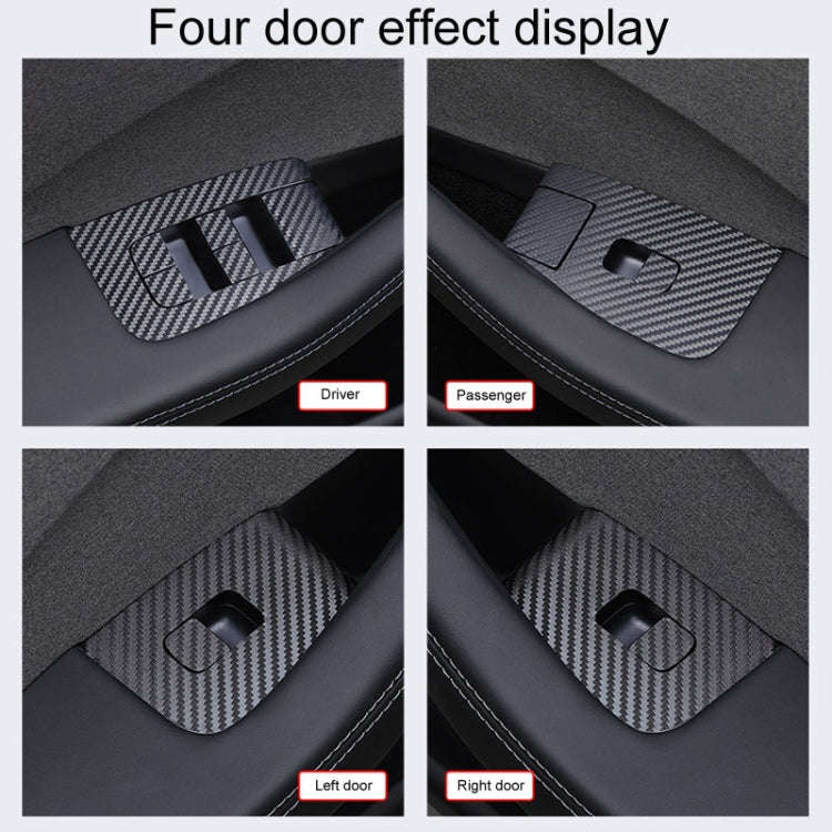 4pcs /Set For Tesla Model 3 Lift Window Button Sticker Car Interior, Style: Starry Line