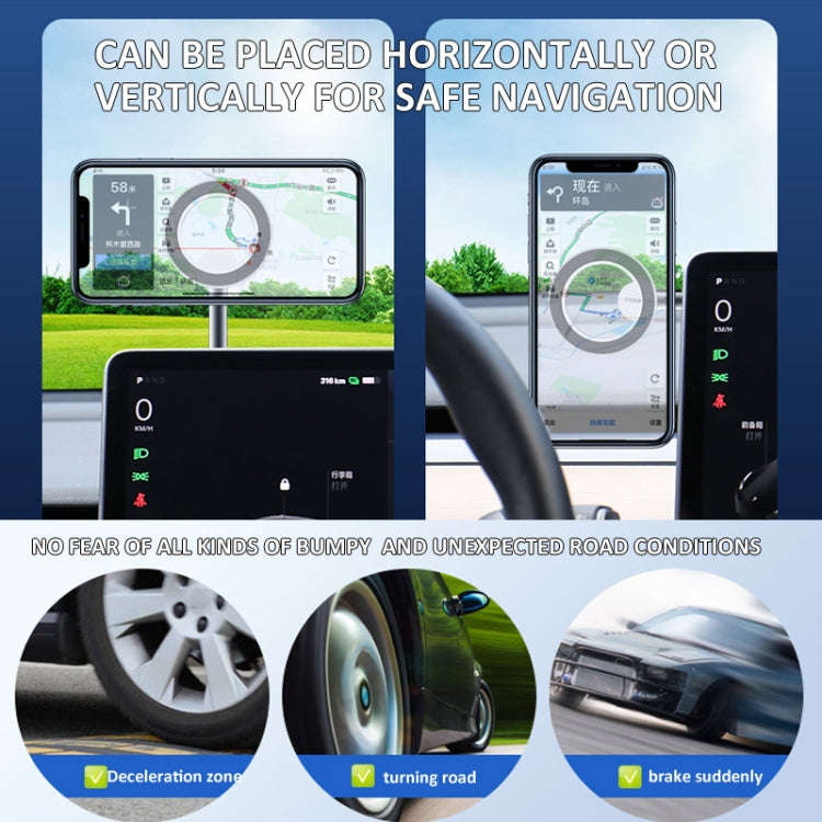 Zinc Alloy Car Screen Magnetic Mobile Phone Holder(Silver)