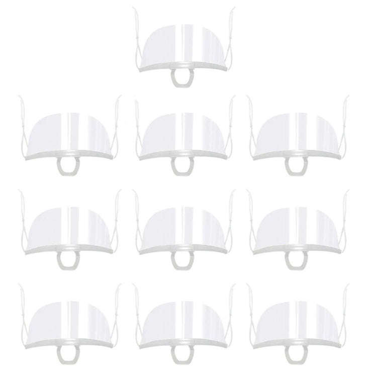 10pcs /Bag Recyclable Transparent Restaurant Mask Chef Anti-fog And Anti-Spittle Plastic Masks(op...
