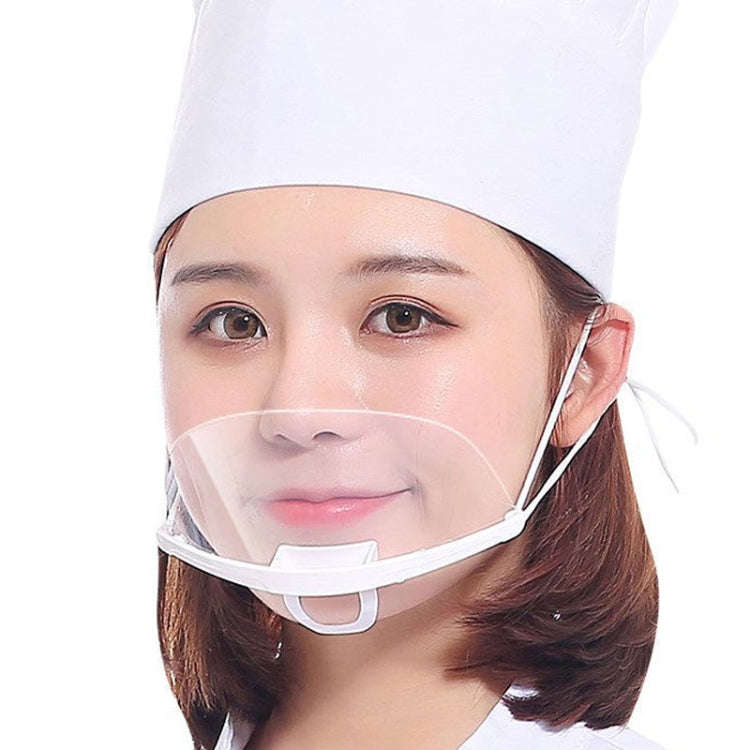 10pcs /Bag Recyclable Transparent Restaurant Mask Chef Anti-fog And Anti-Spittle Plastic Masks(op...