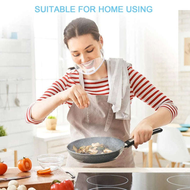 10pcs /Bag Recyclable Transparent Restaurant Mask Chef Anti-fog And Anti-Spittle Plastic Masks(op...