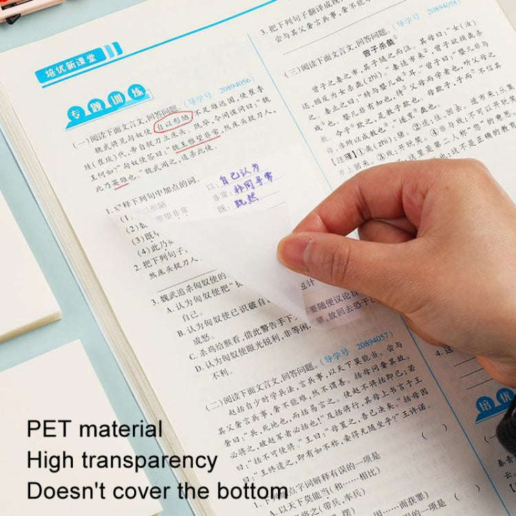 4packs Large Transparent Convenient Memo Stickers Student Notes Sticky Stickable Bookmarks