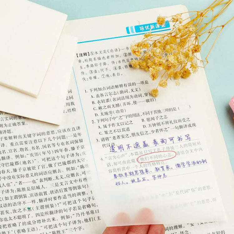 4packs Small Transparent Convenient Memo Stickers Student Notes Sticky Stickable Bookmarks