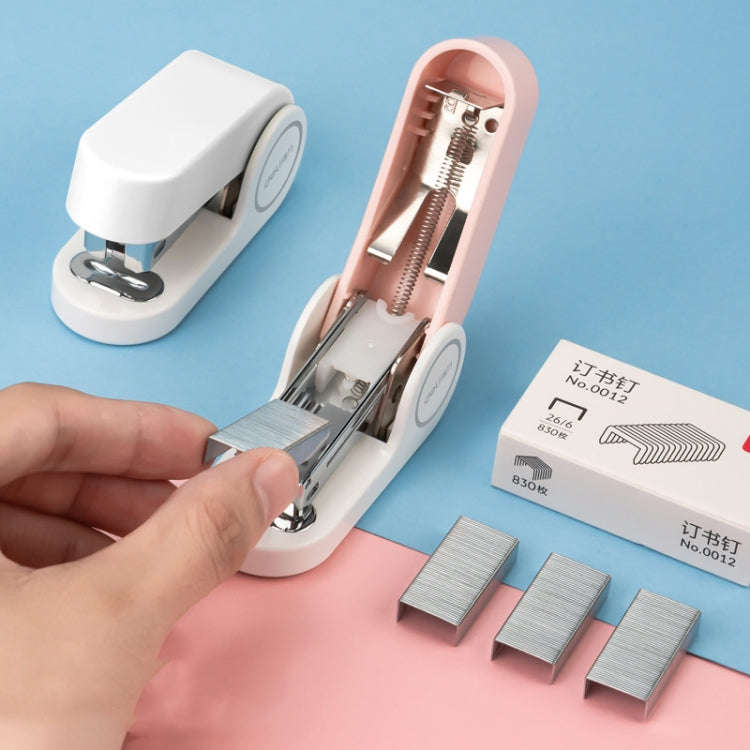 Deli Mini Stapler Includes 830 Staples ,12 Sheet Capacity(Pink)