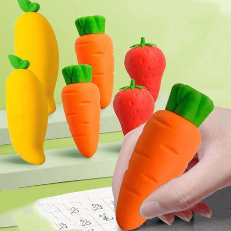 10pcs Big Fruit Eraser Student Traceless Art Cartoon Creative Eraser(Strawberry)