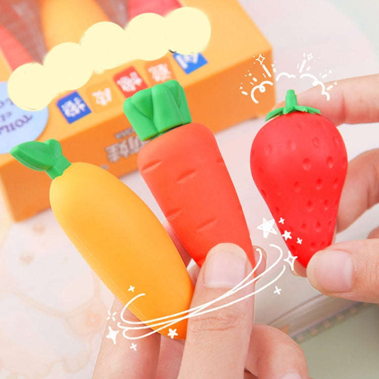 10pcs Big Fruit Eraser Student Traceless Art Cartoon Creative Eraser(Strawberry)