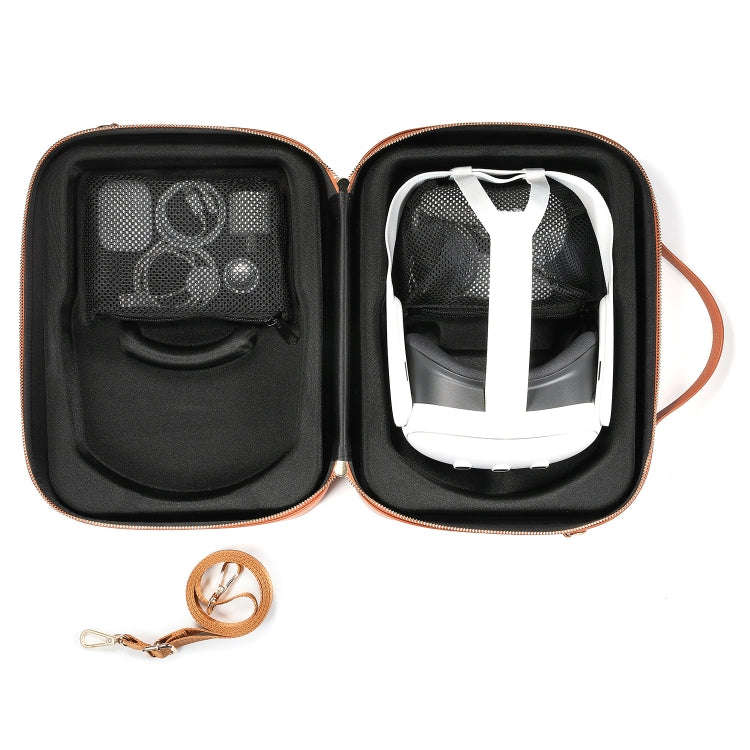 For Apple Vision Pro Headset Multifunctional Storage Bag Carrying Case(Brown)