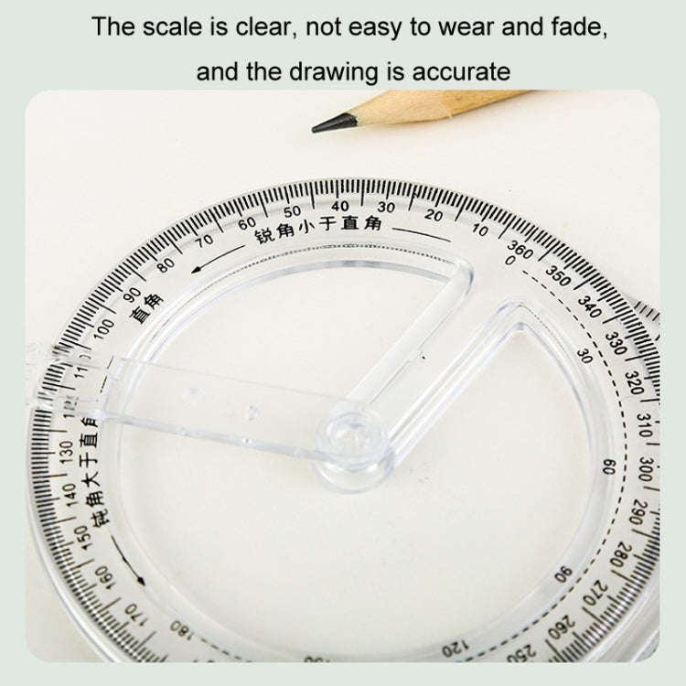 2pcs Multifunctional Drawing Ruler Function Drawing Protractor Geometric Ruler(For Primary School)
