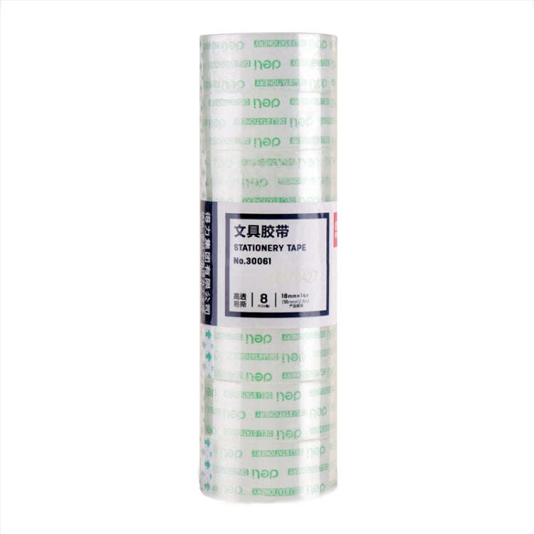8 Rolls Width 1.8cm x Length 12.8m Deli Small High Viscosity Office Transparent Tape Student Stat...