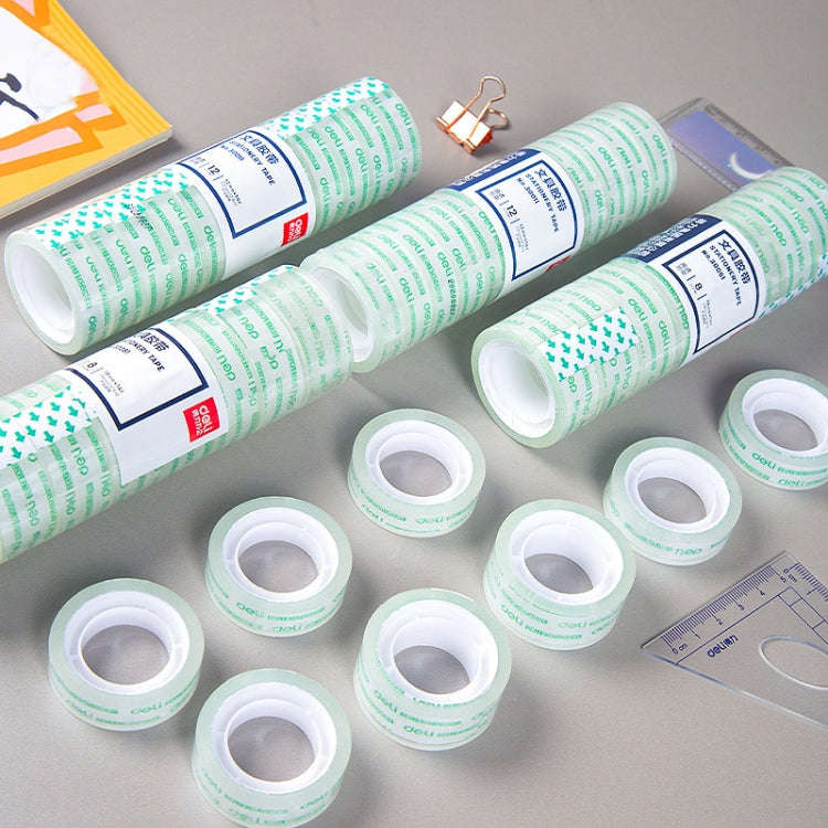 6 Rolls Width 1.2cm x Length 15m Deli Small High Viscosity Office Transparent Tape Student Statio...