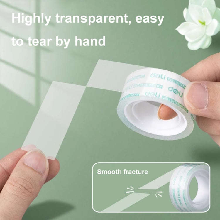 6 Rolls Width 1.2cm x Length 15m Deli Small High Viscosity Office Transparent Tape Student Statio...