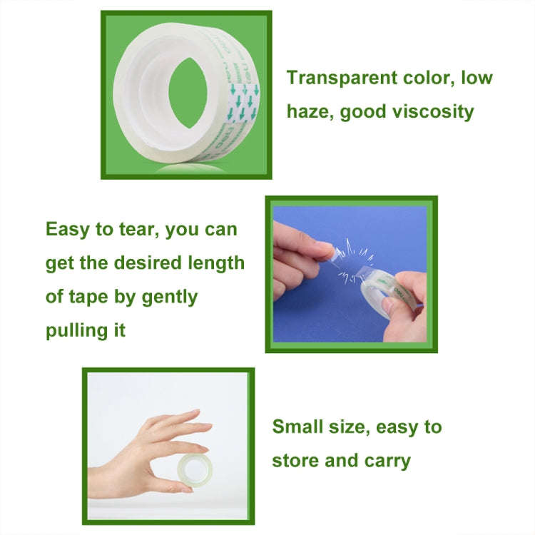 6 Rolls Width 1.2cm x Length 15m Deli Small High Viscosity Office Transparent Tape Student Statio...