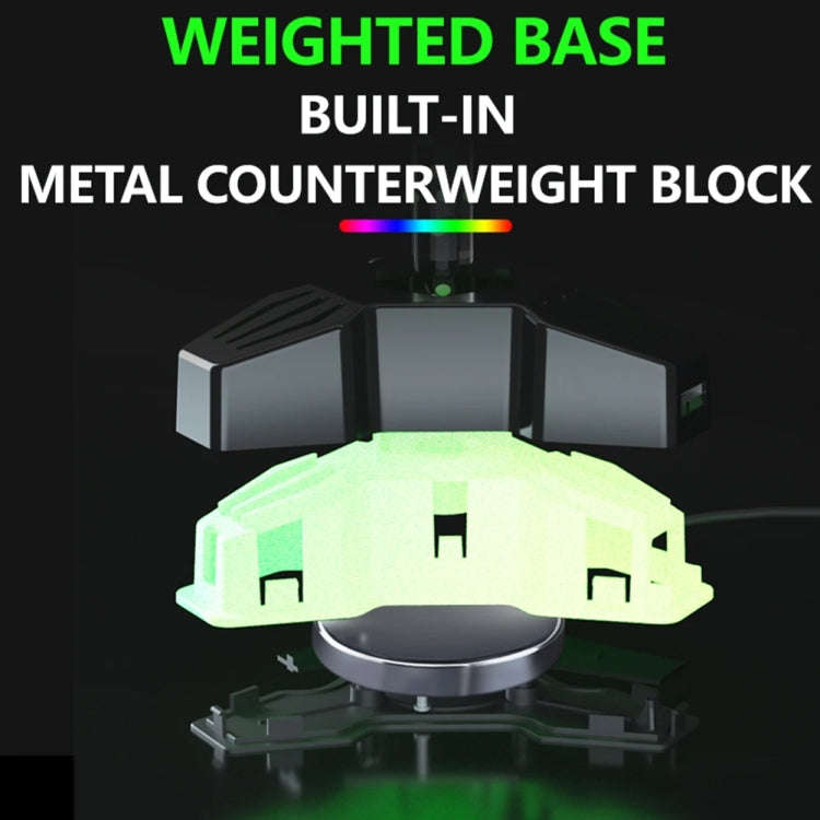 RGB Lighted Headphone Stand With Ambient Light USB Expansion Port Headphone Display Bracket, Styl...