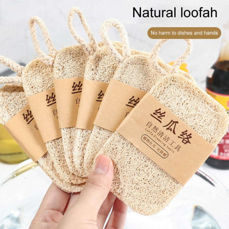 Natural Loofah Dishwashing Brush Dishwashing Tool Loofah Rag Brush, Style: Hard Square(Cowhide Pa...