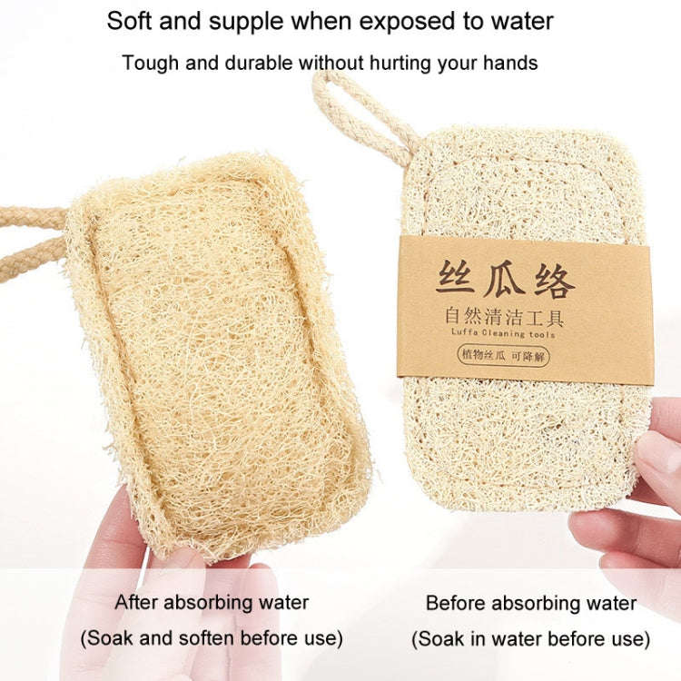Natural Loofah Dishwashing Brush Dishwashing Tool Loofah Rag Brush, Style: Soft Square(Cowhide Pa...
