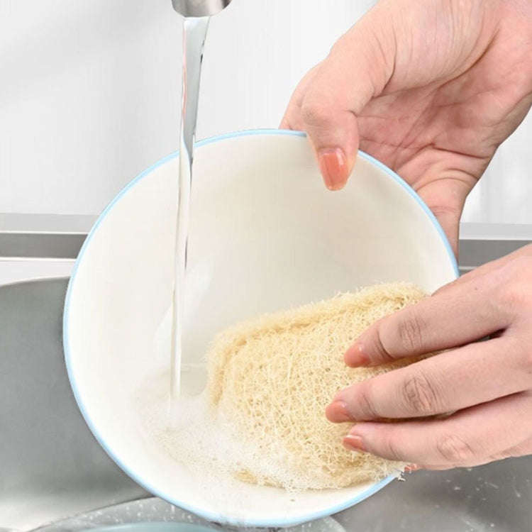 Natural Loofah Dishwashing Brush Dishwashing Tool Loofah Rag Brush, Style: Soft Square(Cowhide Pa...