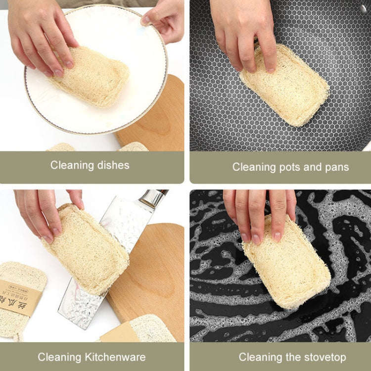 Natural Loofah Dishwashing Brush Dishwashing Tool Loofah Rag Brush, Style: Hard Square(Cowhide Pa...