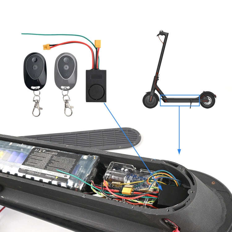 For Xiaomi M365  Electric Scooter 36-55V Anti-Theft Alarm Detector + 2 Remote Controller