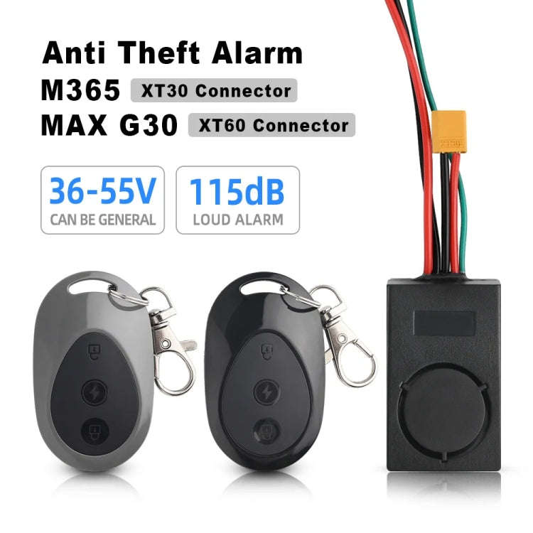 For Xiaomi M365  Electric Scooter 36-55V Anti-Theft Alarm Detector + 2 Remote Controller