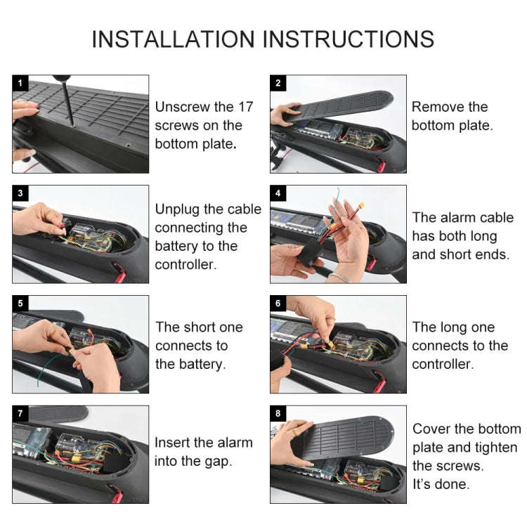 For Ninebot Max G30 Electric Scooter 36-55V Anti-Theft Alarm Detector + 2 Remote Controller