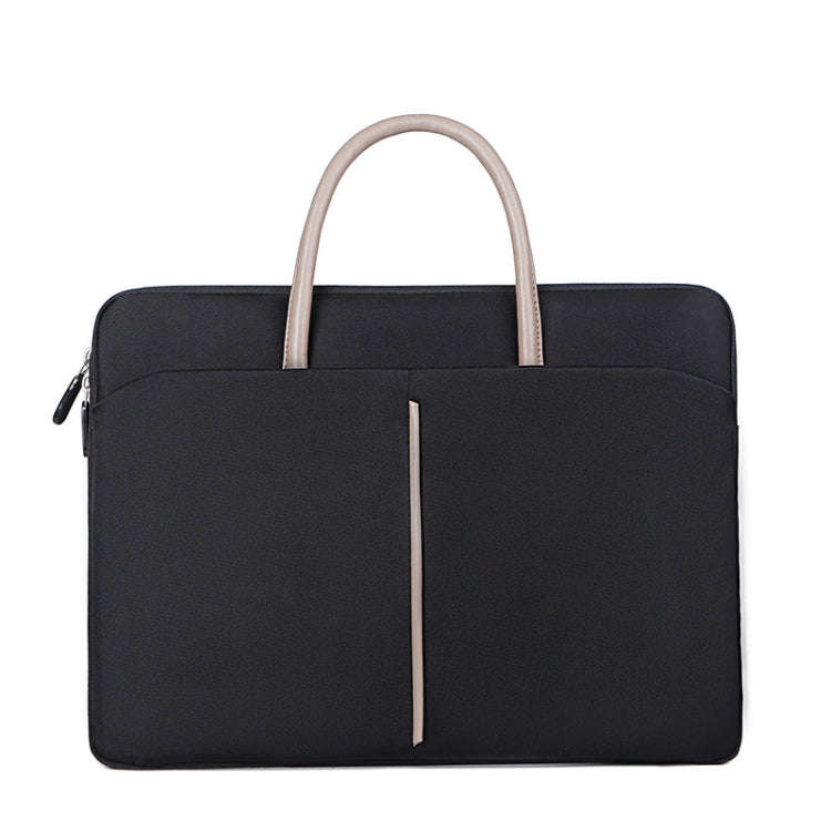 14 -14.6 Inch Oxford Cloth Laptop Bag Mens Womens Briefcase with PU Handle(Dark Black)