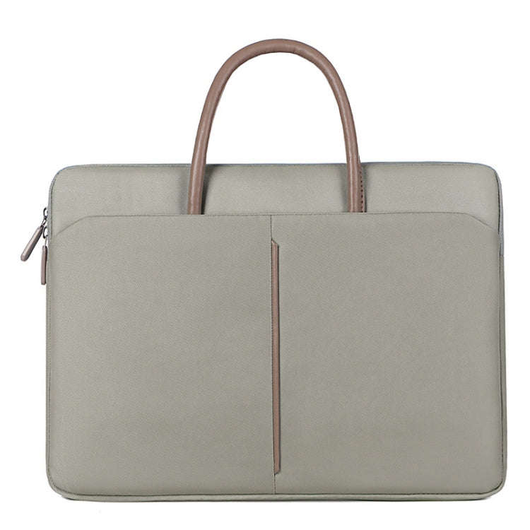 15 -15.6 Inch Oxford Cloth Laptop Bag Mens Womens Briefcase with PU Handle(Gray Green)