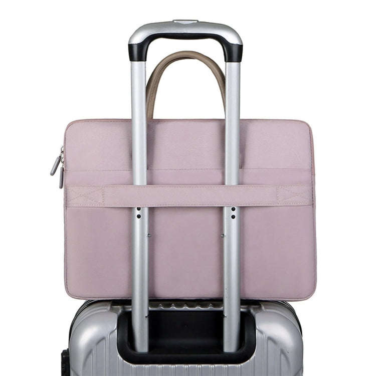 15 -15.6 Inch Oxford Cloth Laptop Bag Mens Womens Briefcase with PU Handle(Lotus Pink)