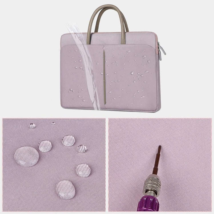 15 -15.6 Inch Oxford Cloth Laptop Bag Mens Womens Briefcase with PU Handle(Lotus Pink)