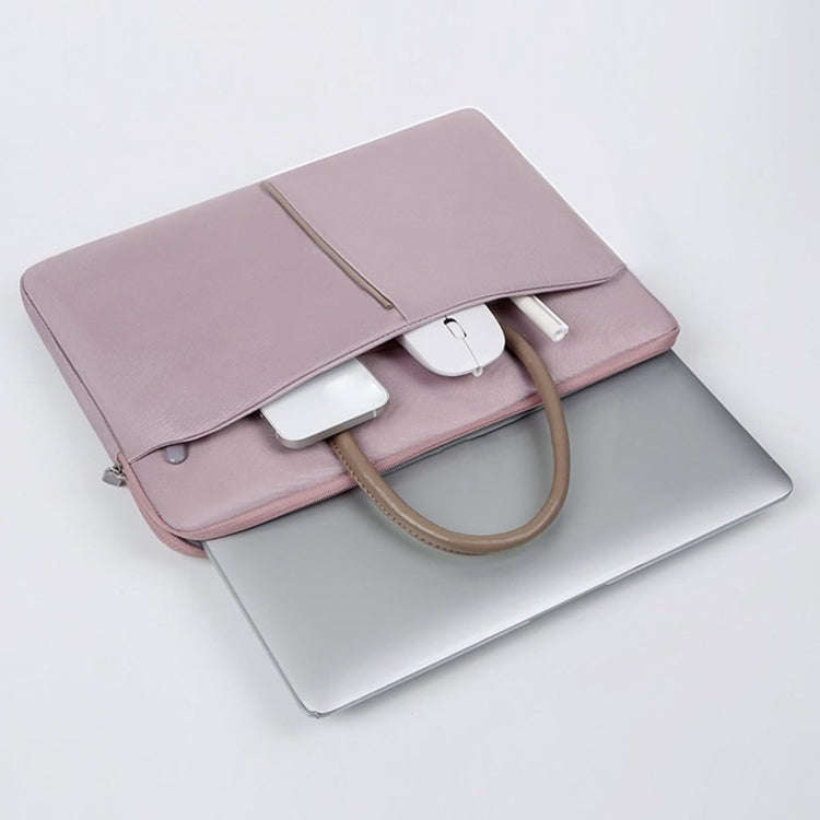 14 -14.6 Inch Oxford Cloth Laptop Bag Mens Womens Briefcase with PU Handle(Lotus Pink)