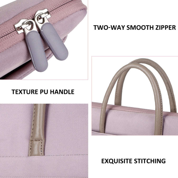 15 -15.6 Inch Oxford Cloth Laptop Bag Mens Womens Briefcase with PU Handle(Lotus Pink)