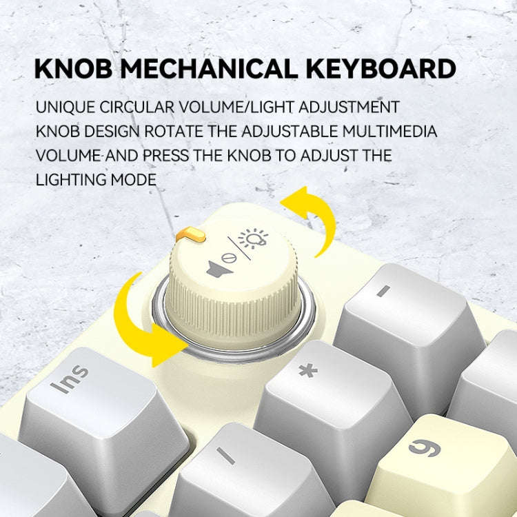 T-WOLF T50 97-keys RGB Luminous Color-Matching Game Mechanical Keyboard with Knob, Color: Black B