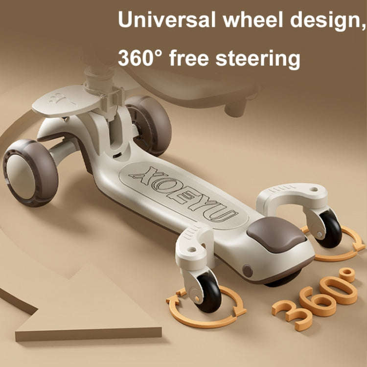 XOEYU K8 Multifunctional Adjustable Folding Children Scooter with Music and Lights, Color: 6-in-1...