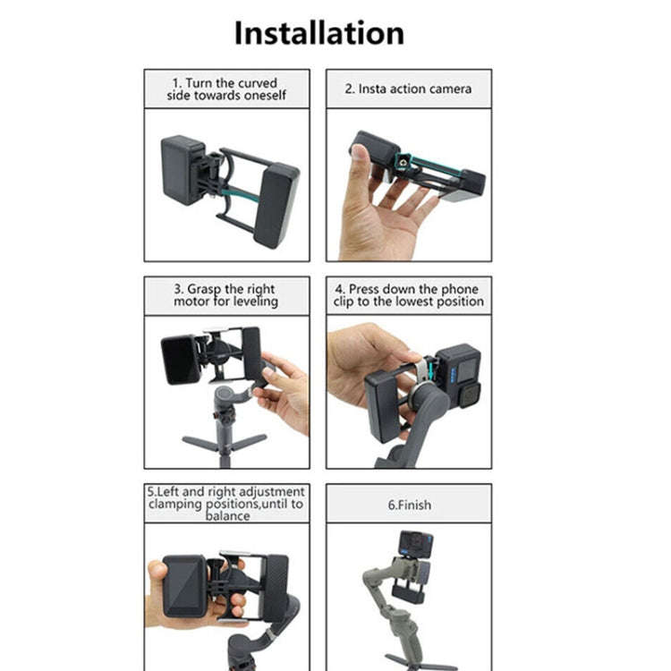 Universal Phone Gimbal to Sports Camera Adapter For DJI OSMO 6 / 5 / 4 / 3 to Gopro DJI Action 4(...
