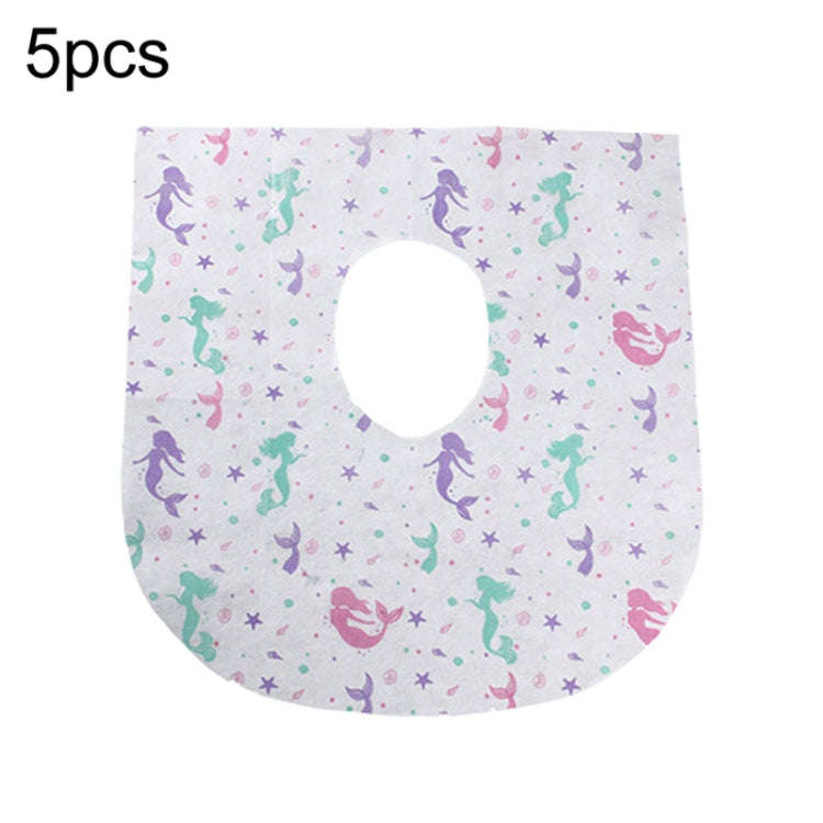 5pcs Disposable Nonwoven Toilet Pad Portable Hotel And Traveling Cartoon Universal Cushion, Style...
