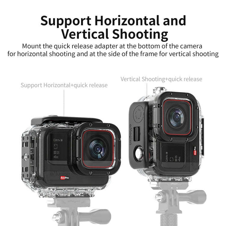 For Insta360 Ace aMagisn Horizontal and Vertical Shooting Dive Shell 60m Waterproof Shell Accesso...