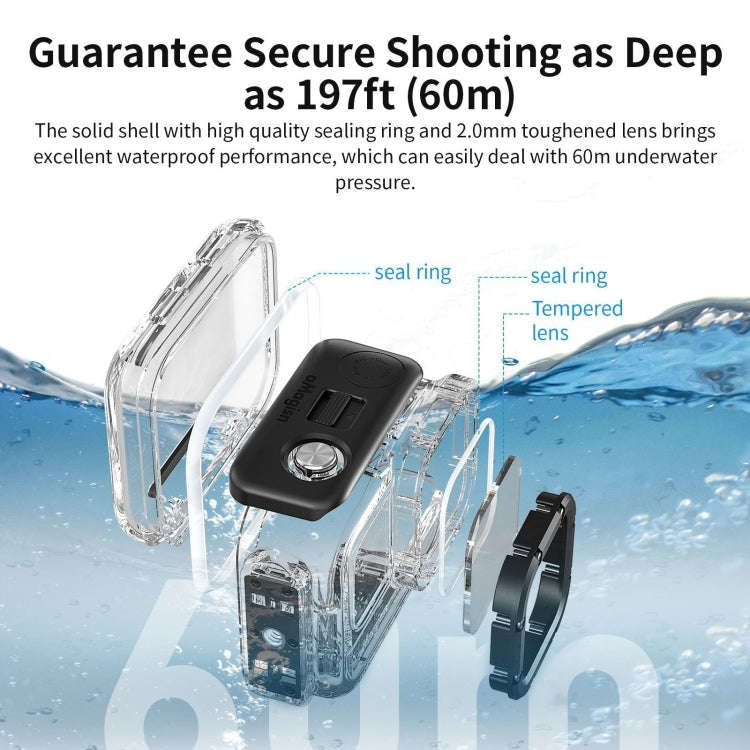 For Insta360 Ace aMagisn Horizontal and Vertical Shooting Dive Shell 60m Waterproof Shell Accesso...