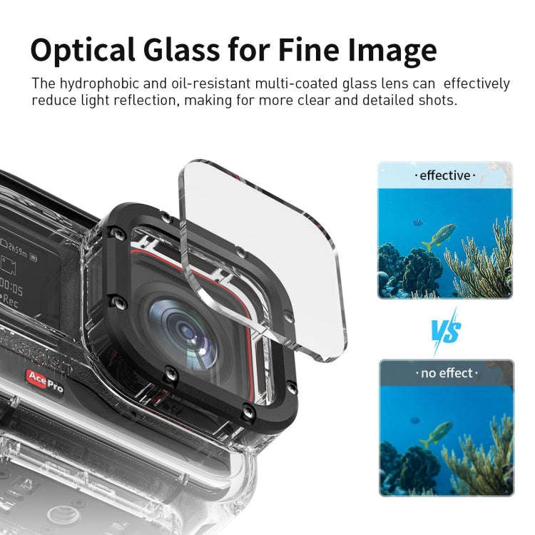 For Insta360 Ace aMagisn Horizontal and Vertical Shooting Dive Shell 60m Waterproof Shell Accesso...