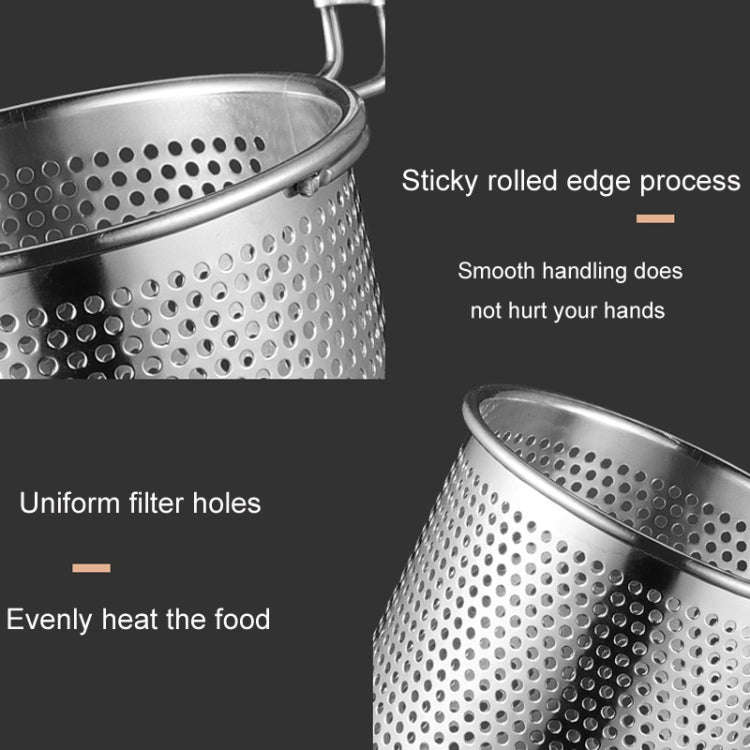 Household Stainless Steel Wooden Handle Spoon Kitchen Filtering Powder Oil Leakage Frying Basket,...