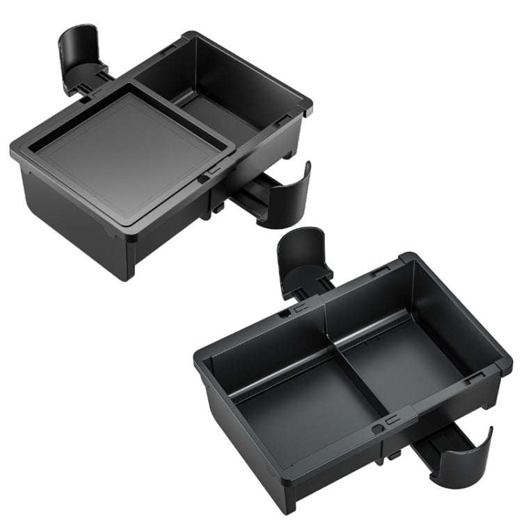 Car Seat Armrest Storage Box Adjustable Tissue Box(Black)