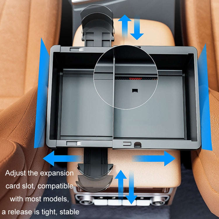 Car Seat Armrest Storage Box Adjustable Tissue Box(Black)