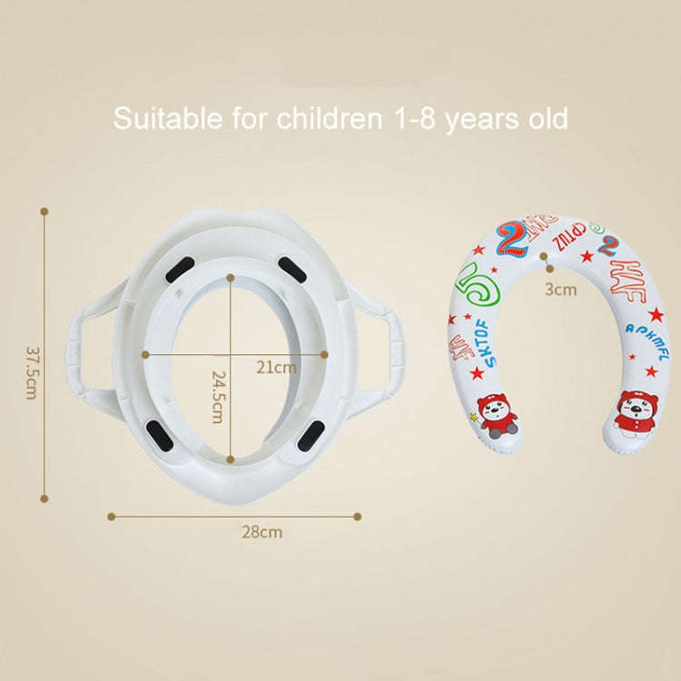 Children Toilet Seat Baby Extra Large Toilet Cover Soft Cushion Auxiliary Seat Loop(Blue)