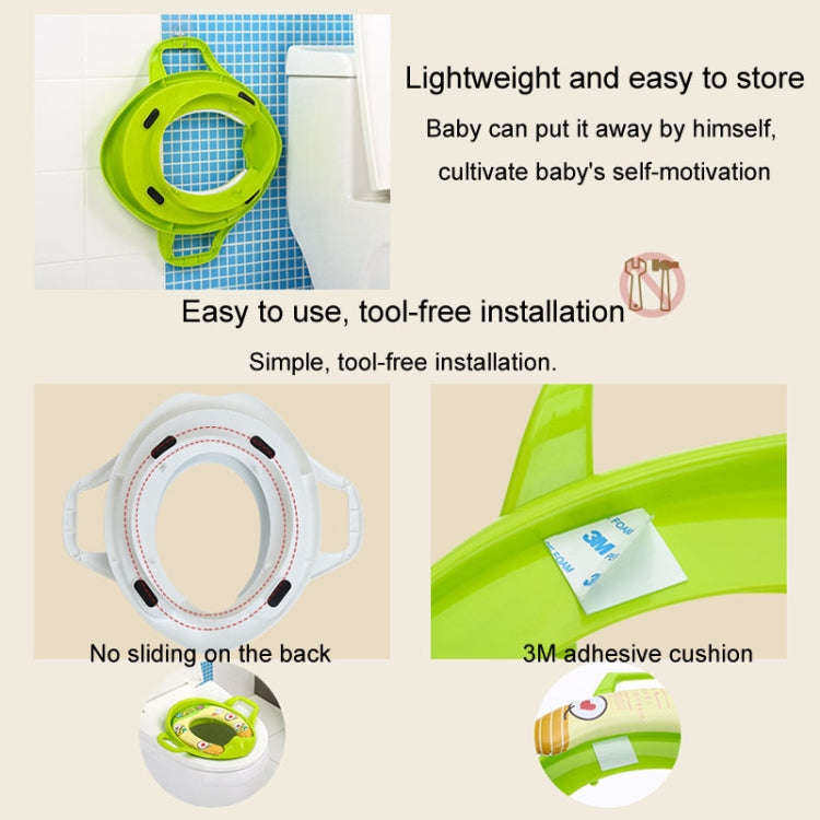 Children Toilet Seat Baby Extra Large Toilet Cover Soft Cushion Auxiliary Seat Loop(White)