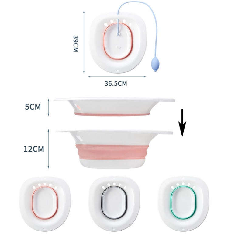 Foldable Bidet Squat-free Maternity Bathtub After Anal Surgery Care Basin With Flusher(Pink)
