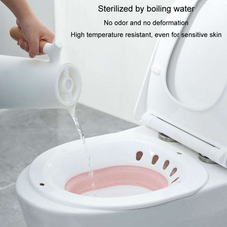 Foldable Bidet Squat-free Maternity Bathtub After Anal Surgery Care Basin With Flusher(Pink)