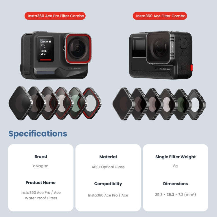 For Insta360 Ace Pro UV aMagisn Waterproof Filter Protective Goggles Sports Camera Accessories