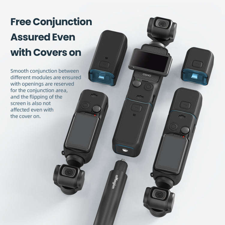 For DJI Osmo Pocket 3 AMagisn Silicone Protection Case Movement Camera Accessories, Style: 5 In 1...