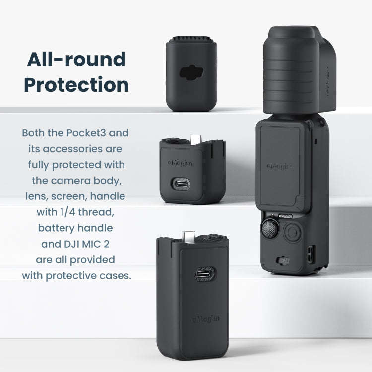For DJI Osmo Pocket 3 AMagisn Silicone Protection Case Movement Camera Accessories, Style: 5 In 1...