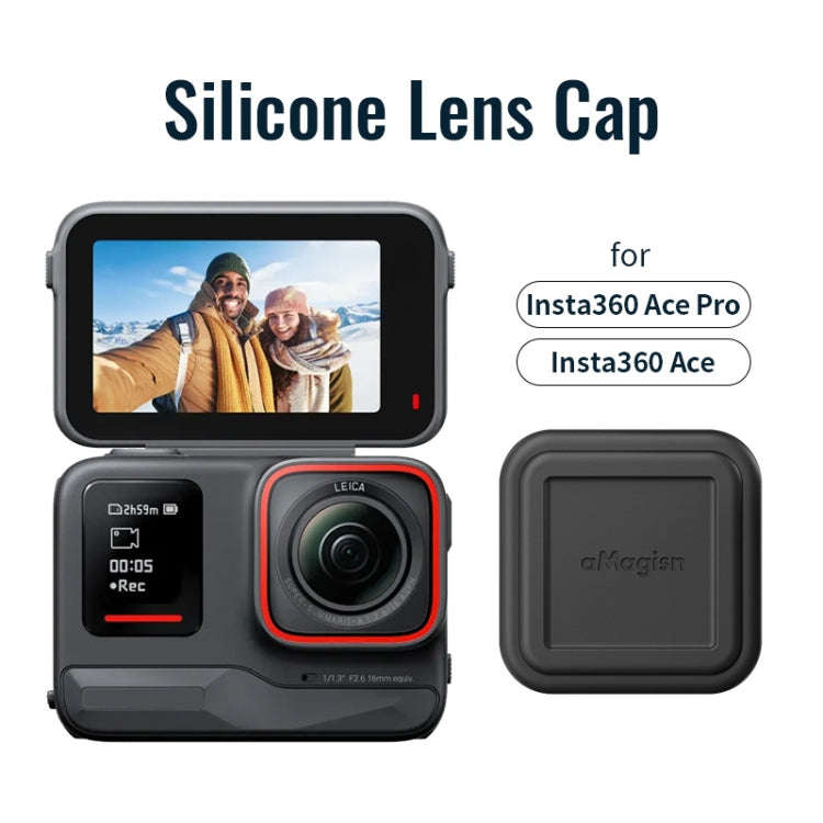 For Insta360 Ace Pro aMagisn Silicone Lens Cap Protective Cover Sports Camera Accessories