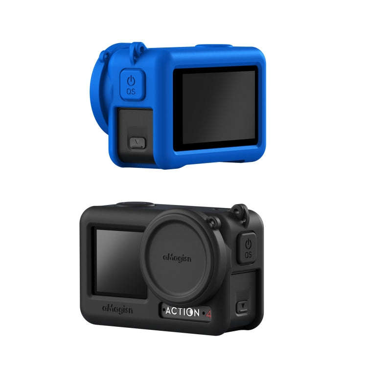 For DJI Osmo Action 4 / 3 aMagisn Silicone Protection Case Camera Protection Accessories(Black)